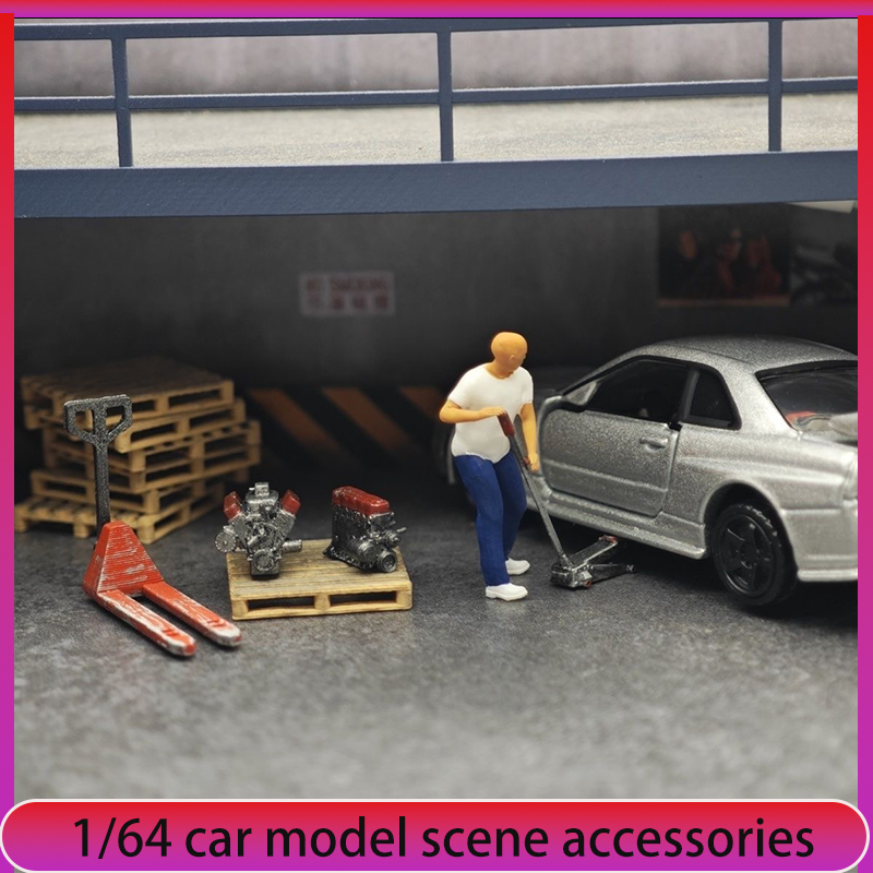 Car Accessories For Decoration - 1:64 ديكورات مشهد متجر إصلاح نموذج