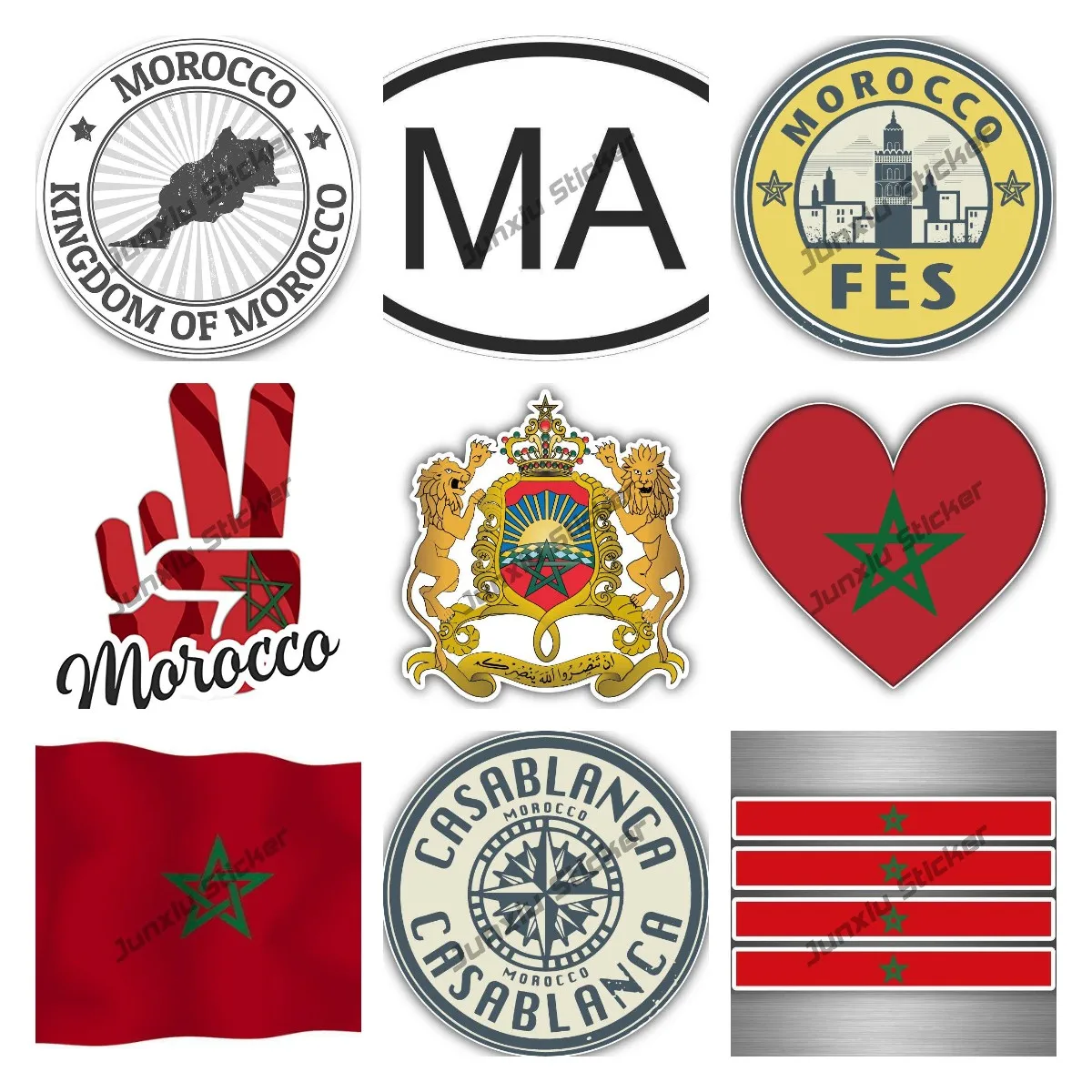 Car Accessories Malaysia - المغرب معطف الأسلحة سيارة ملصق المغرب
