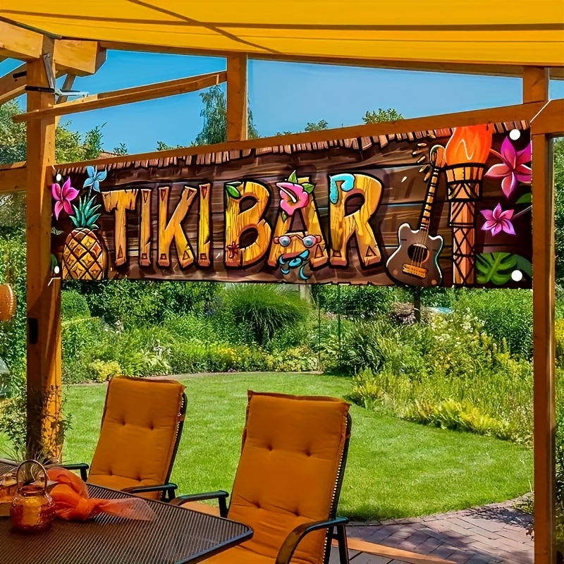 Car Accessories Nearby - لافتة Tiki Bar الاستوائية لشاطئ هاواي
